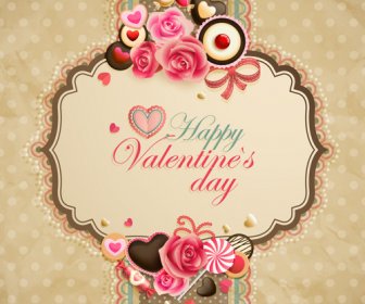 Happy Valentine Tageskarten Entwerfen Elemente Vektor