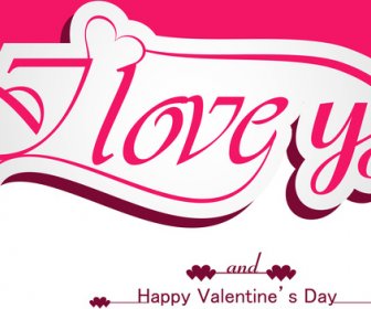 Szczęśliwych Walentynek Serce Napis Tekst Projektu Karty Wektor