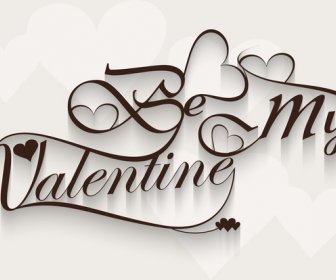 Senang Hati Hari Valentine Untuk Huruf Teks Desain Kartu Vektor