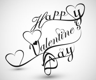 Feliz Dia Dos Namorados Coração Para Rotulação Texto Projeto Cartão Vector