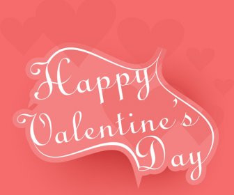 Felice Giorno Di San Valentino Cuore Per Lettering Testo Carta Vettoriale
