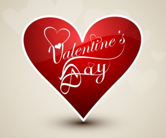 Mutlu Sevgililer Günü Kalp Metin Tasarım Kart Vektör Yazı Için