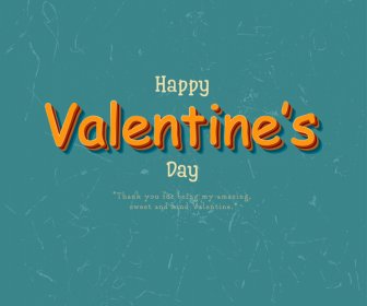 Poster Tipografi Selamat Hari Valentine Desain Retro Sederhana
