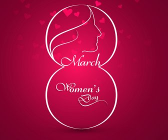 Happy Womens Day For Lady Face Card Design Vector