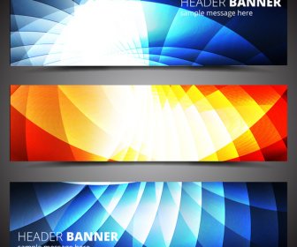 Header Banner Design Sets On Light Effect Background