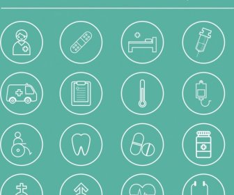 Healthcare Design Elements Flat Icons Sketch