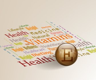 Sehat Iklan Banner Ilustrasi Dengan Vitamin