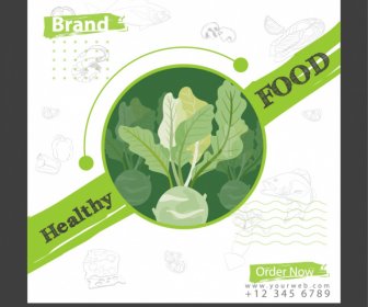 Healthy Food Banner Chayote Sketch Classical Design