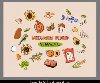 Healthy Food Banner Template Classical Handdrawn Sketch