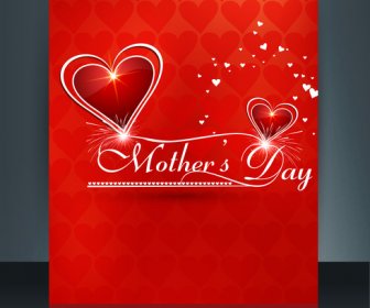 Heart Concept Mothers Day Reflection Text Card Brochure Colorful Vector Illustration