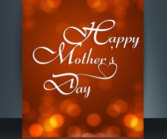 Heart Concept Mothers Day Reflection Text Card Brochure Colorful Vector Illustration
