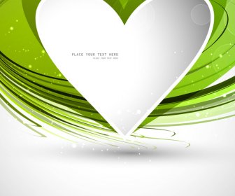 心緑のカラフルな図形バレンタイン日ベクター