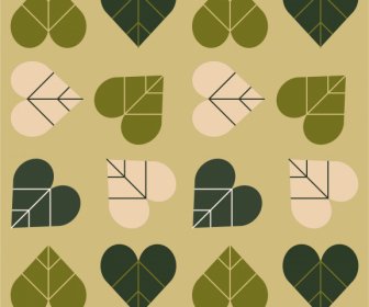Heart Leaf Pattern Classical Flat Repeating Design