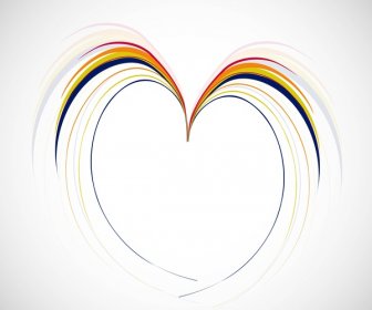 Coeur Arc-en-ciel Ligne Forme Valentine Jour Vector Illustration