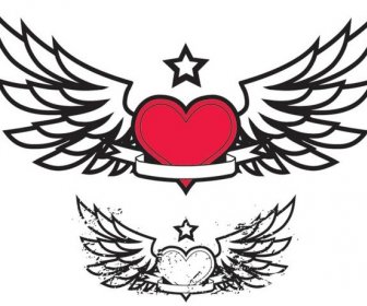 Heart Winged Love Vector