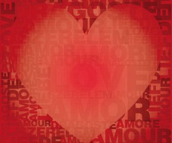 Herz Mit Roten Vektor Hintergrund Alphabet