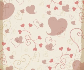 Hearts Background Repeating Classical Sketch