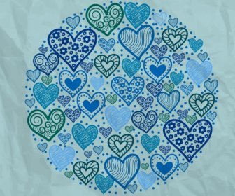Hearts Background Repeating Design Round Layout