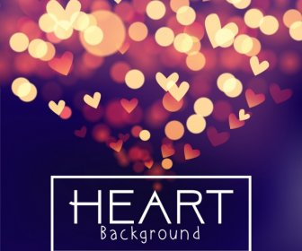 Hearts Background Sparkling Bokeh Design