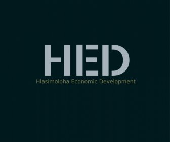 Hed Logotipo Modelo Flat Escuro Esboço De Textos Estilizados
