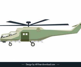 ícone Do Exército Do Helicóptero Projeto Moderno Esboço Em Forma Plana