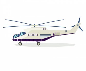Ikon Helikopter Garis Terang Modern