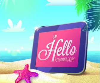 Hello Summer Holiday Background Vector