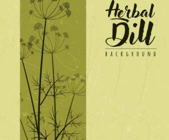 Herbal Dill Background Classical Colored Decoration