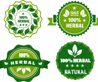 herbal guarantee stamps sets green circles design