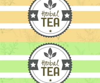 травяной чай шаблон печати плоские зубчатые круглый дизайн