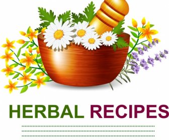 Herbal Iklan Warna-warni Bunga Hiasan Alu Lumpang Ikon