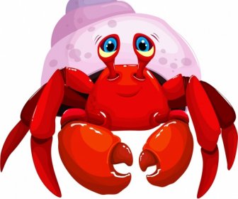 hermit crab icon colored cartoon design