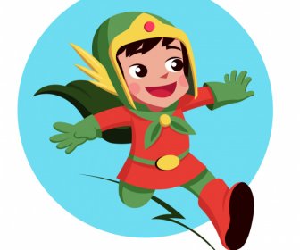 Hero Girl Icon Superwoman Costume Sketch Cartoon Character