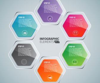 Hexagon Glossy Infographics