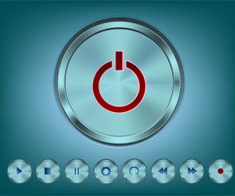 High Technology Buttons Icons Vector Illustration
