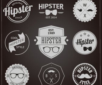Hipster Gaya Lencana Dan Label Vektor Grafis