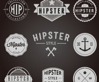 Etichette E Distintivi Di Stile Hipster Grafica Vettoriale