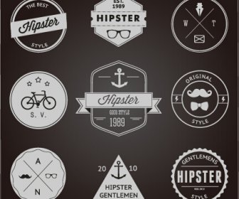 Hipster-Stil-Abzeichen Und Etiketten-Vektor-Grafiken
