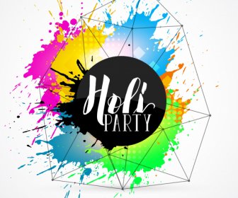 Holi Party Background Colorful Scattered Grunge Decor
