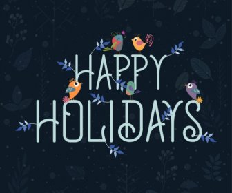 Holiday Backdrop Birds Texts Ornament Vignette Design