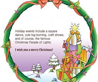 Holiday Event Wish You Merry Christmas Card Frame Vector