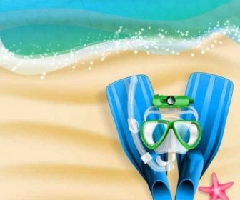 Holiday Summer Beach Background Vectors
