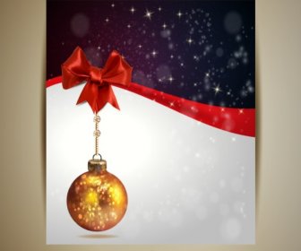 Cartão De Férias Com Ornamentos De Natal