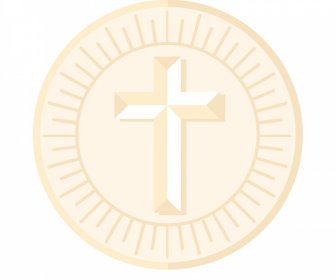 Ikon Tanda Tuan Rumah Salib Suci Bentuk Lingkaran Datar
