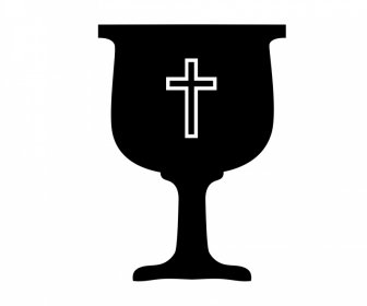 Holy Grail Icon Flat Silhouette Outline