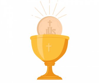 Holy Grail Sign Icon Flat Classical Design