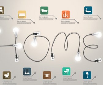 rumah Infografis elemen vektor