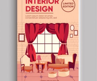 Home Interior Book Cover Template Elegant Classic Design