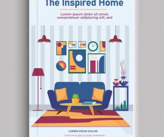 Home Interior Book Cover Template Elegant Modern Design