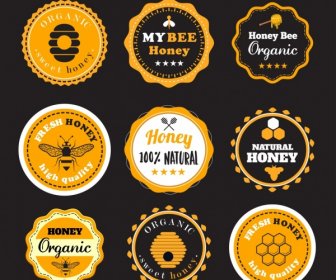 Honey Labels Templates Classical Circle Decor